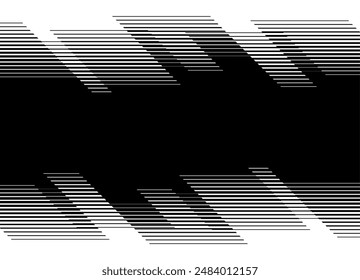 Black and white striped vector pattern. Abstract vector background from oblique lines in retro style