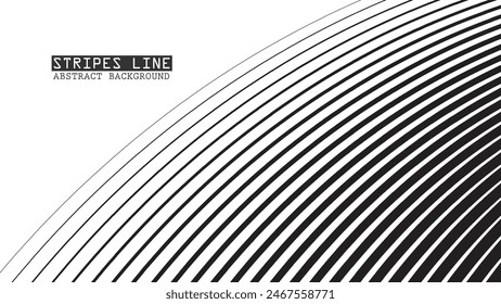 Black and white stripes with curve abstract background for presentation or backdrop