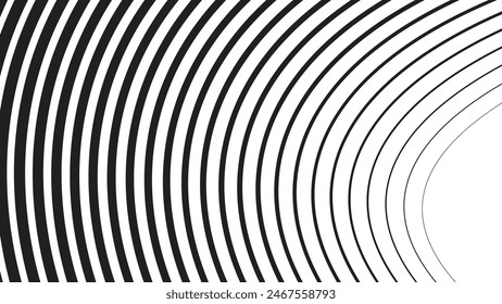 Black and white stripes with curve abstract background for presentation or backdrop