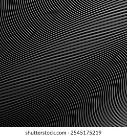 Black and white stripes curve line pattern vector image