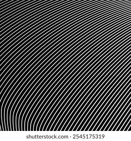 Black and white stripes curve line pattern vector image