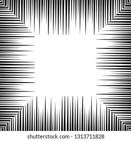 black and white stripes frame. Vector geometric frame with place for text. Abstract strong geometrical background