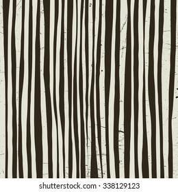 Black and white stripes with grunge texture. Vector striped background.