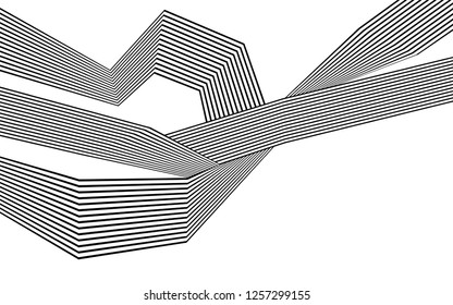 black and white stripes, lines abstract graphic, illusive movement design, optical art, op art