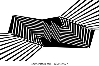 black and white stripes, lines abstract graphic, illusive movement design, optical art, op art, wave