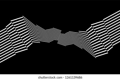 black and white stripes, lines abstract graphic, illusive movement design, optical art, op art, wave