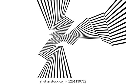 black and white stripes, lines abstract graphic, illusive movement design, optical art, op art, wave
