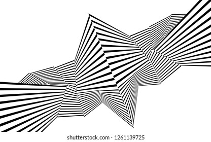 black and white stripes, lines abstract graphic, illusive movement design, optical art, op art, wave