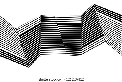 black and white stripes, lines abstract graphic, illusive movement design, optical art, op art, wave