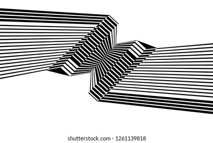 black and white stripes, lines abstract graphic, illusive movement design, optical art, op art, wave