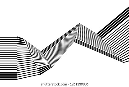 black and white stripes, lines abstract graphic, illusive movement design, optical art, op art, wave