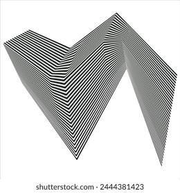 Schwarz-Weiß-Streifen, Linien Abstrakte Grafik, Illusive Bewegungsdesign, Optische Kunst, Op Art mit EPS-Datei 