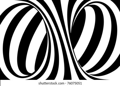 Projeção de faixas pretas e brancas no Torus. Ilustração de vetor