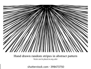 black   white stripes in sunburst starburst ray pattern and expanding center lines  abstract vector is hand drawn   can go any color