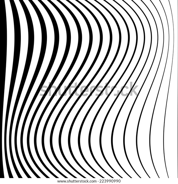 Black White Stripes Vertical Curved Lines Stock Vector (Royalty Free
