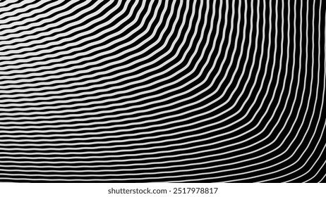 Black and white stripes wave pattern abstract background for backdrop or fabric style