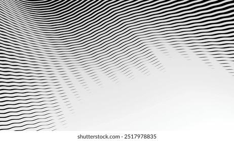 Fondo abstracto del patrón de onda de las rayas blancas y negras para el estilo del telón de fondo o de la tela