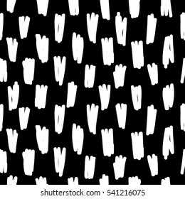 Black and white strokes seamless pattern. Vector background.