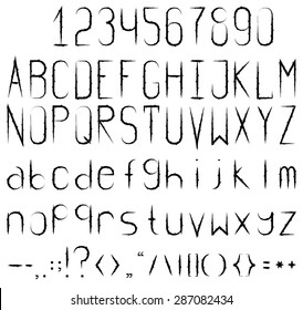 Black and white studded font. Full set with numbers and punctuation.