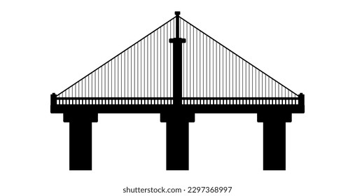 Vector de puente de estilo blanco y negro