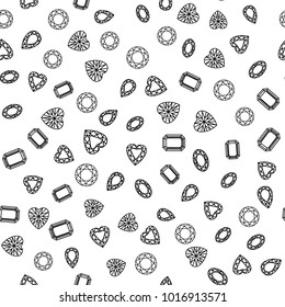 Black and white style diamonds background. Geometric seamless pattern with linear diamonds.