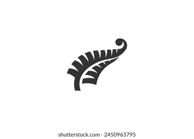 black and white style fern illustration vector