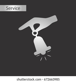 black and white style hand bell