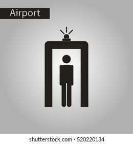 black and white style icon airport people scanner detector