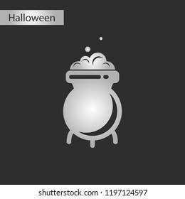 black and white style icon cauldron witches potion