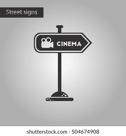 black and white style icon cinema sign