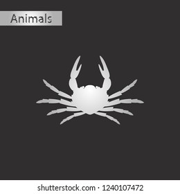 black and white style icon of crab