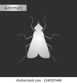 black and white style icon of fly