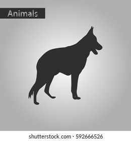 black and white style icon of German Shepherd