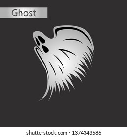 black and white style icon of ghost