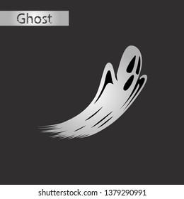 black and white style icon of ghost