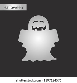 black and white style icon Halloween ghost