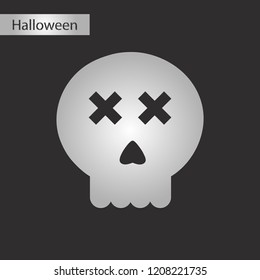 black and white style icon halloween emotion skull