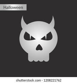 black and white style icon halloween emotion skull