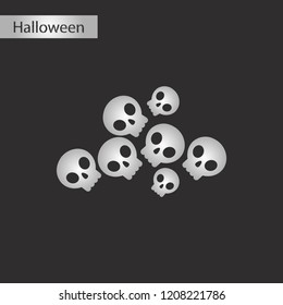 black and white style icon halloween skulls