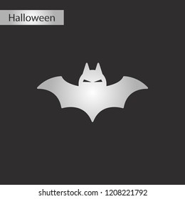 black and white style icon halloween bat