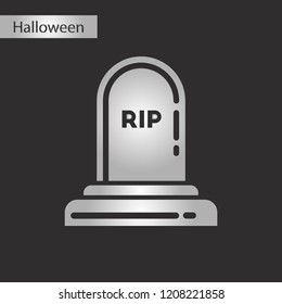 black and white style icon halloween grave