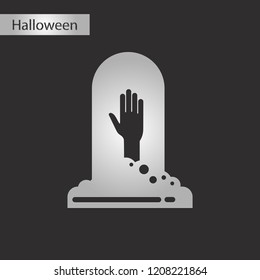 black and white style icon halloween grave