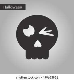 black and white style icon halloween emotion skull