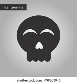 black and white style icon halloween emotion skull
