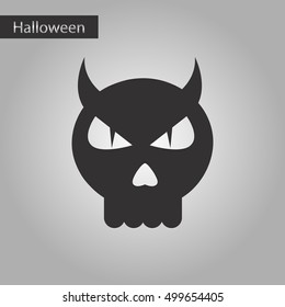 black and white style icon halloween emotion skull