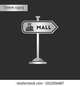 black and white style icon mall sign