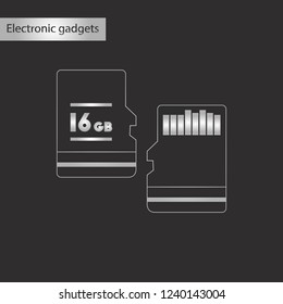 black and white style icon micro SD