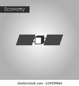 black and white style icon satellite