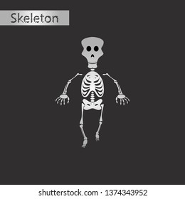 black and white style icon of skeleton stick figure