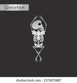 black and white style icon of skeleton stick figure